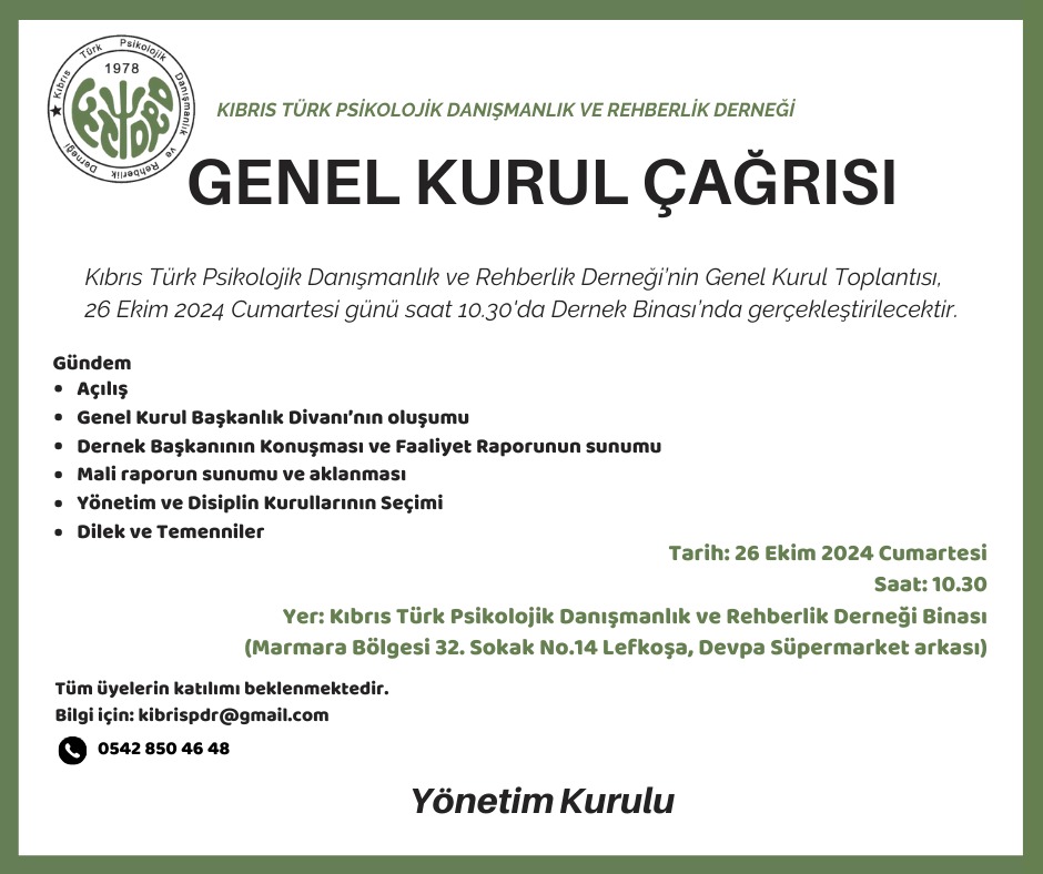 KT-PDR Genel kurul Duyuru