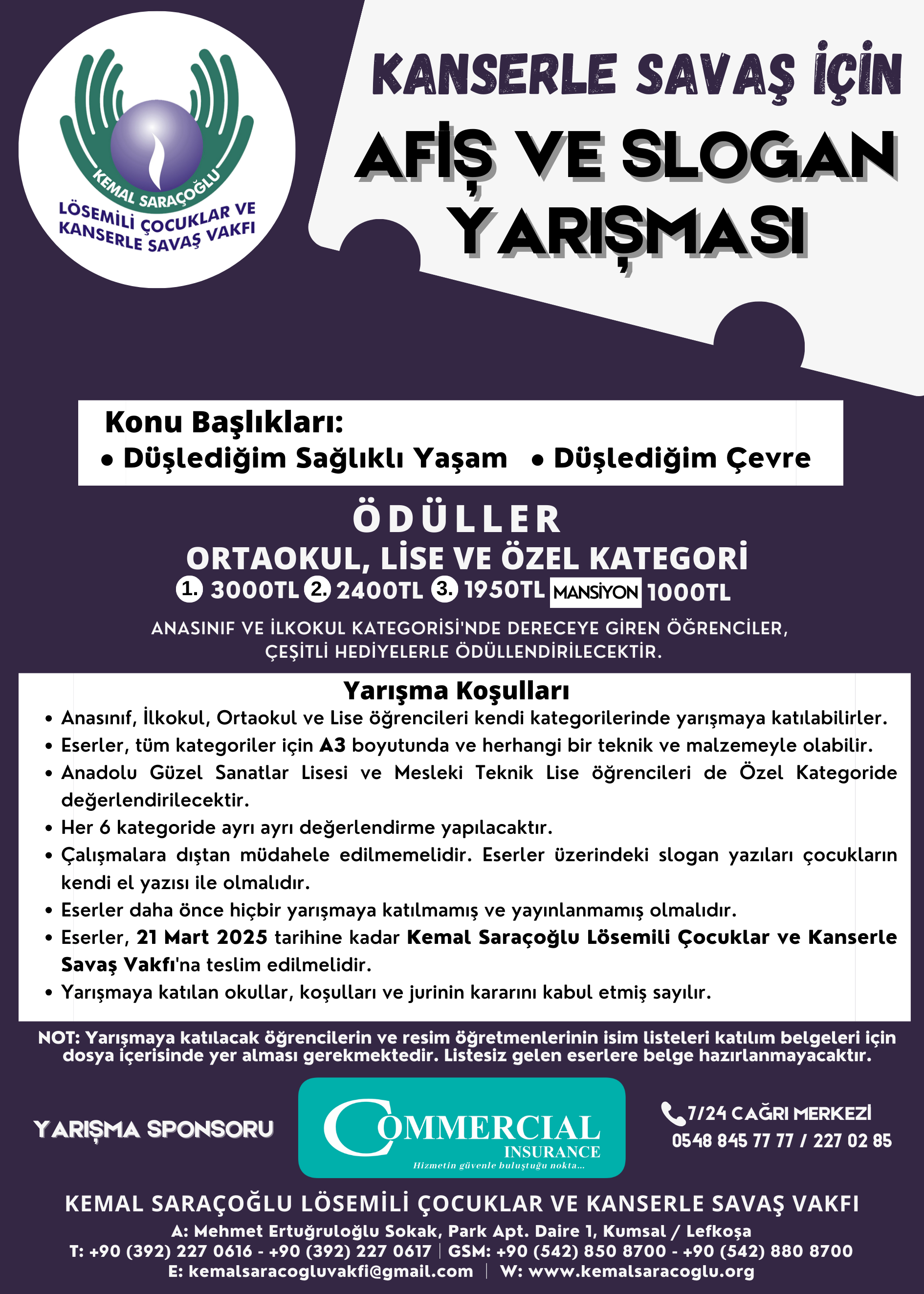 “Kanserle Savaş İçin Afiş ve Slogan Yarışması” başvuruları başladı