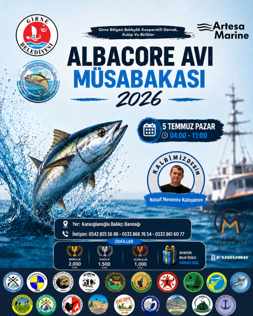 “Albacore Avı Müsabakası 2026” 5 Temmuz Pazar günü yapılacak