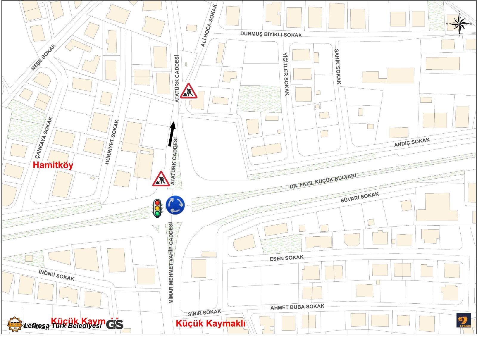 Atatürk Caddesi’nde kavşak düzenlemelerine cumartesi başlanıyor