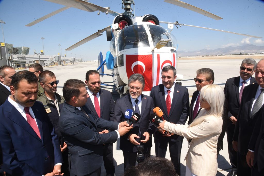 Cevdet Yılmaz KKTC’de… Ercan’da Yangın Söndürme Helikopteri teslim töreni yapıldı