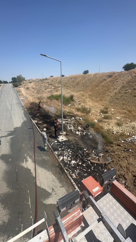 Gönyeli Baraj Bölgesinde yangın…