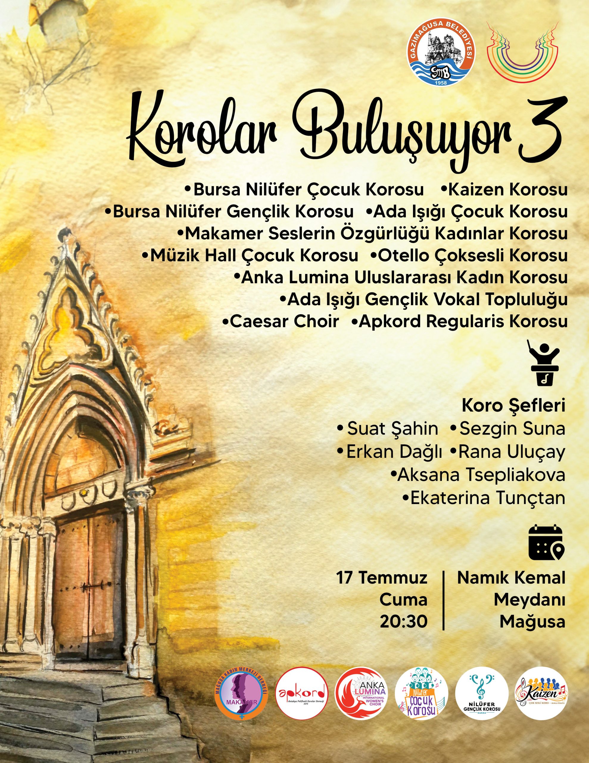 “Korolar Buluşuyor 3”, cuma akşamı Namık Kemal Meydanı’nda müzikseverlerle buluşacak