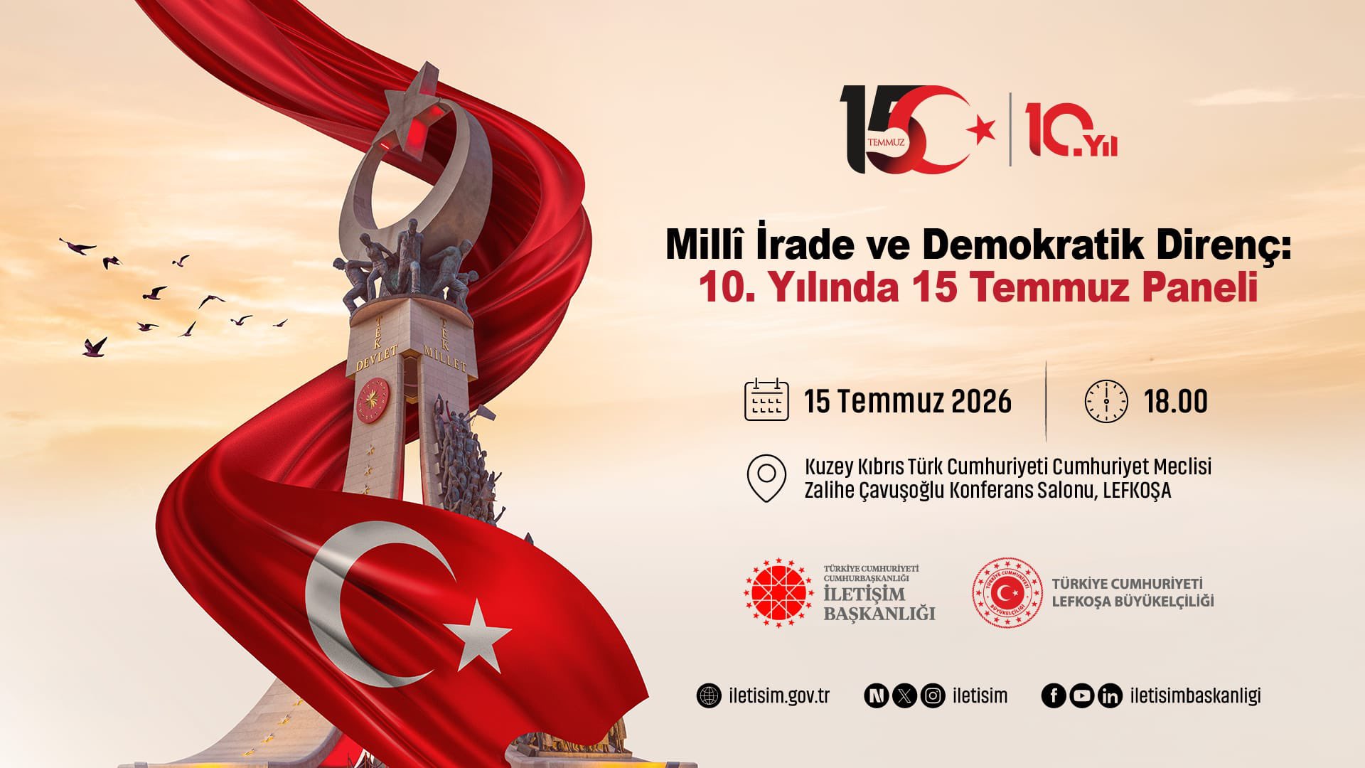 Lefkoşa’da “Milli İrade ve Demokratik Direnç: 10. Yılında 15 Temmuz Paneli” düzenlenecek