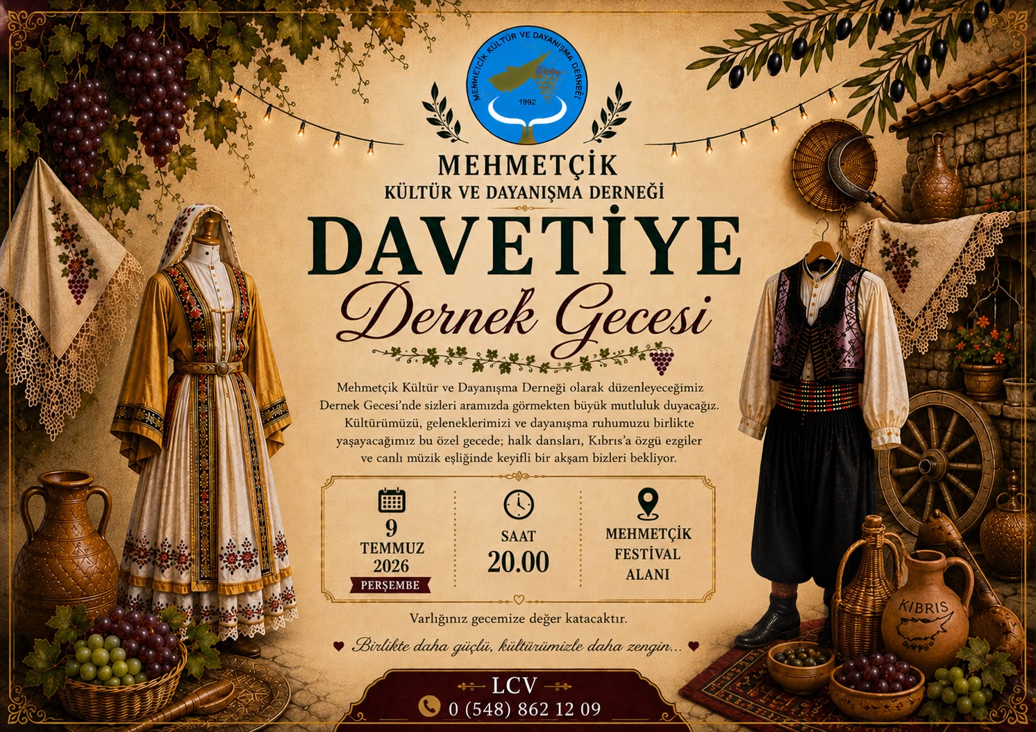 Mehmetçik Kültür ve Dayanışma Derneği Gecesi yarın yapılıyor